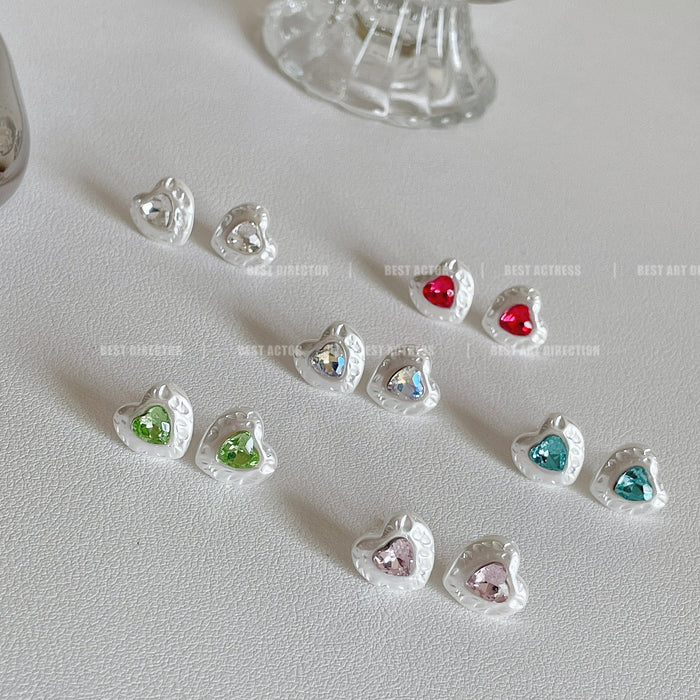 Wholesale Earrings Imitation Pearl Heart Diamond JDC-ES-Wenhua004