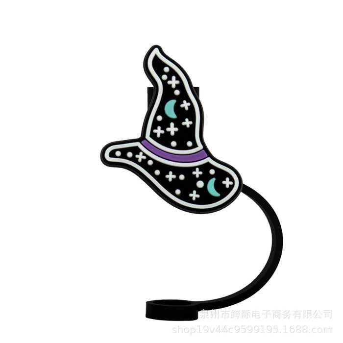 Wholesale New straw cover silicone dust cap plug magic fun cartoon straw cap anime straw accessories