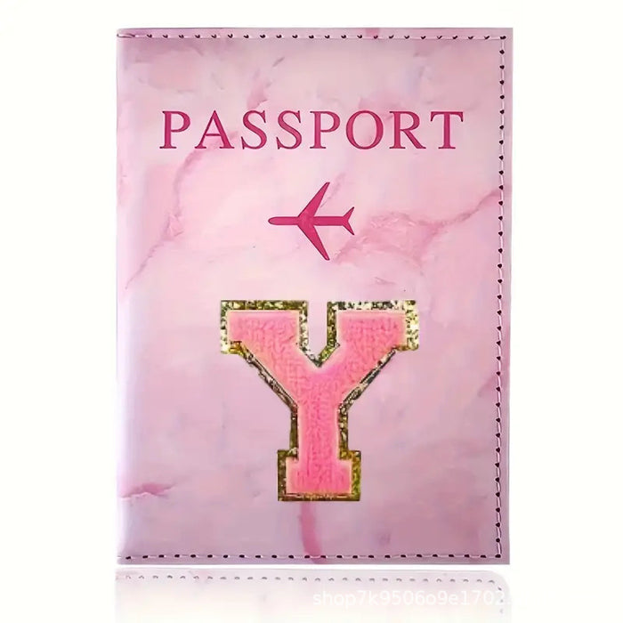 Wholesale Trendy Monogram Passport Cover Initial PU Leather Travel Wallet Unisex Boutique Card Holder
