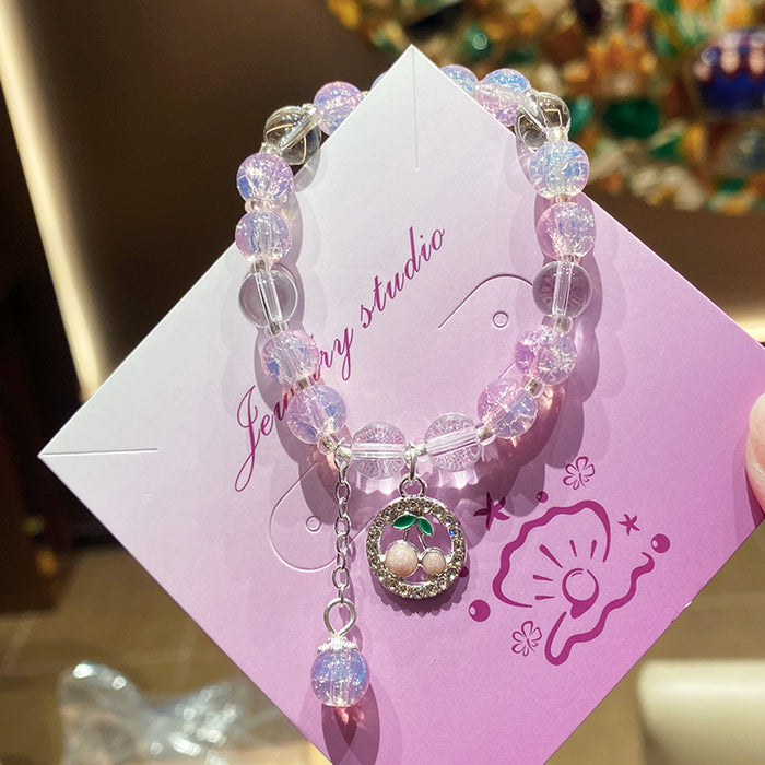 Wholesale Cherry Design Glass Beaded Bracelet Fashion Jewelry Accessory MOQ≥3