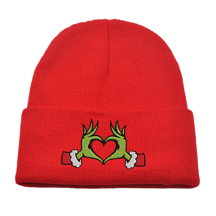 Wholesale Christmas Embroidery Acrylic Wool Knitted Hat JDC-FH-HaiPu011