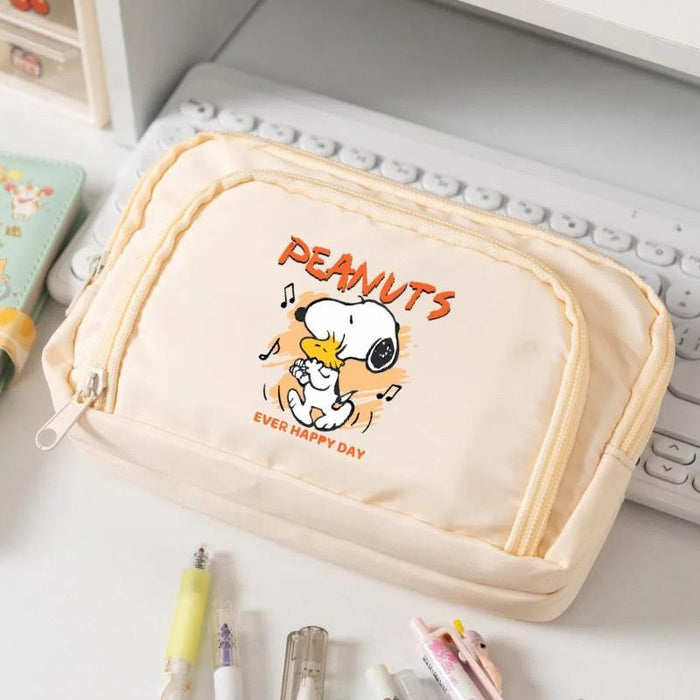 Wholesale Polyester Cartoon Dog Print Pencil Case Cute Student Stationery Pouch For School Girls Storage Bag