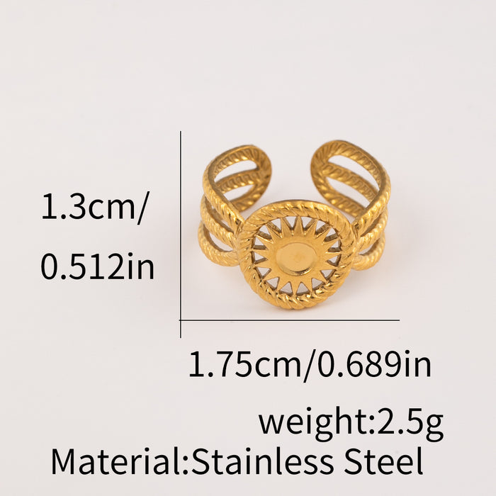 Wholesale Stone-set vintage jewelry,  elegant open stainless steel ring