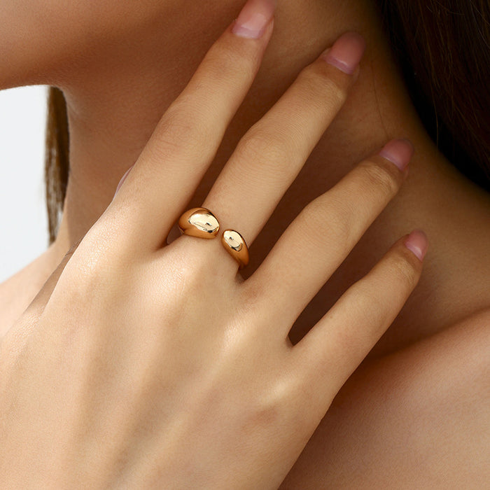 Wholesale Exaggerated Necklace Drop-Shaped Metal Glossy Accessories Necklace