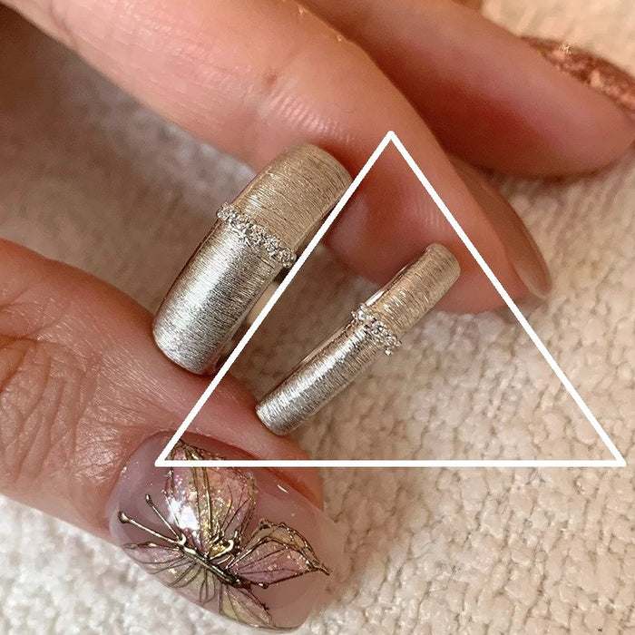 Wholesale Niche design brushed diamond ring, plain silver ring, stacked ring