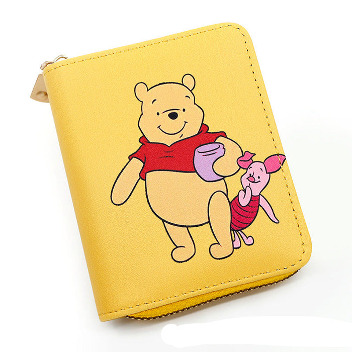 Wholesale cute fresh sweet women's wallet cartoon PU leather embossed wallet coin purse short pull wallet