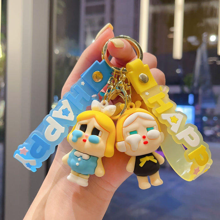 Wholesale New Crying Baby Keychain Cute Soft Plastic Cartoon Doll Car Keychain Fashion Gift Bag Pendant