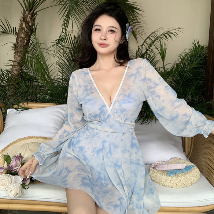 Wholesale Large breasted swimsuit with high-end feel, new model in plus size, one-piece, slightly chubby, steel rims, large cups, soaking in hot springs for women