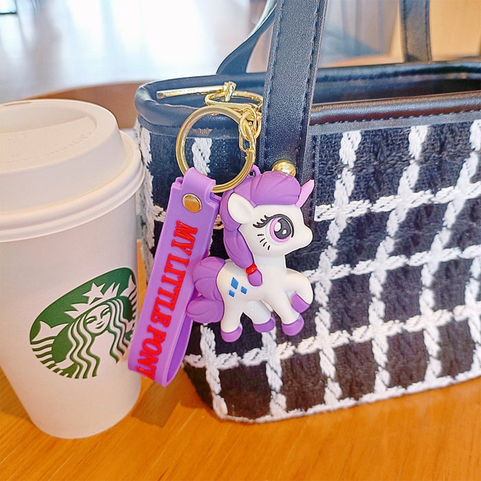 Wholesale Cartoon Pony Keychain Pendant Cute Unicorn Doll Female Backpack Car Key Chain