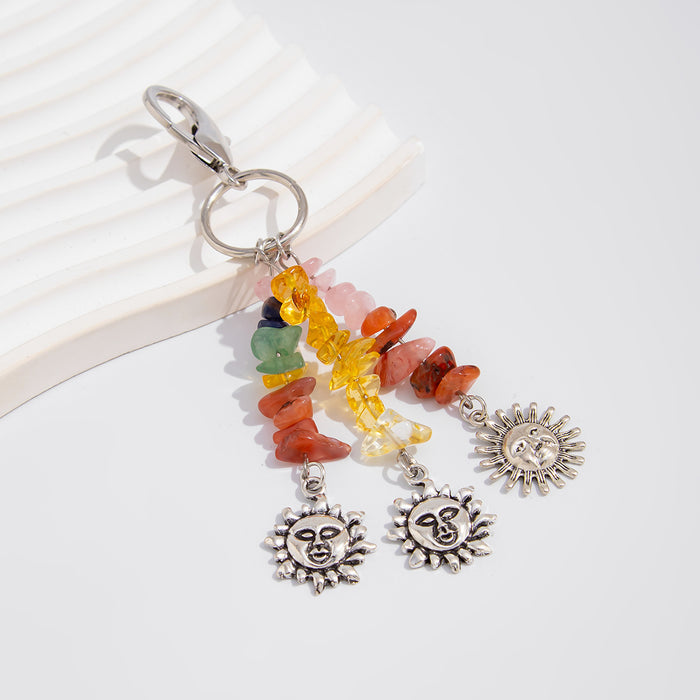 Wholesale Jewelry Creative Color Stone Keychain Alloy Accessories Bag Pendant