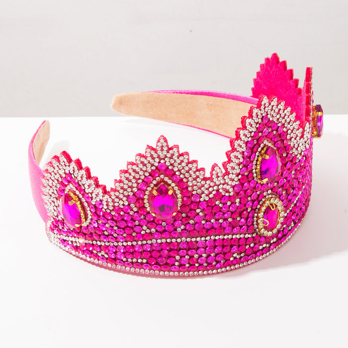 Wholesale French Vintage Rhinestone Crown Headband Hair Hoop