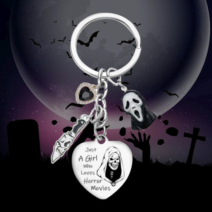 Wholesale  Series Stainless Steel Keychain Horror Movies Pendant Party Gift Backpack Pendant