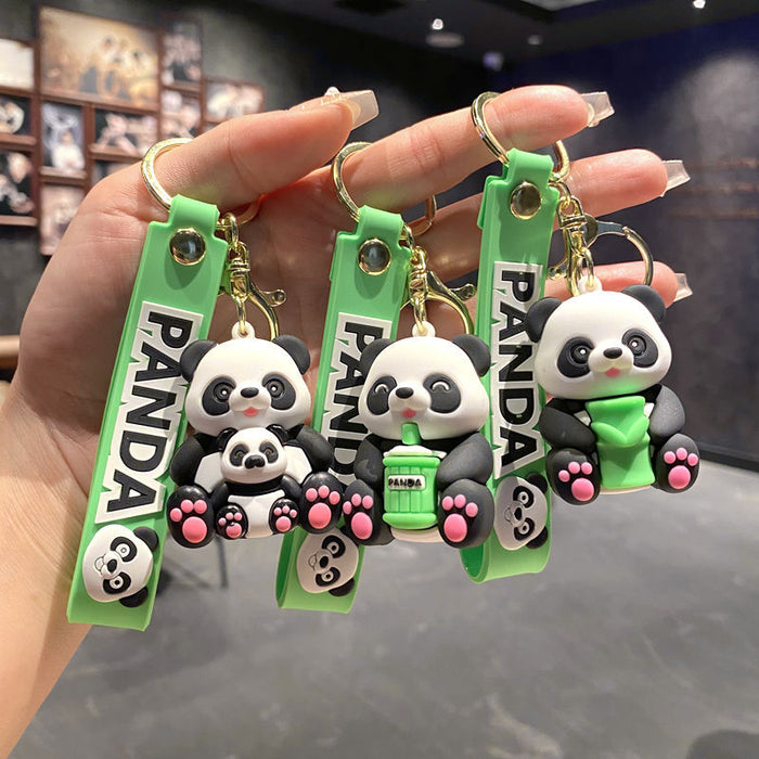 Wholesale Silicone Panda Keychain Decorative Bag Charm