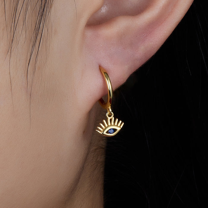 Wholesale Pure silver earrings with a simple and high-end feel, women's ear buckles, niche layered earrings