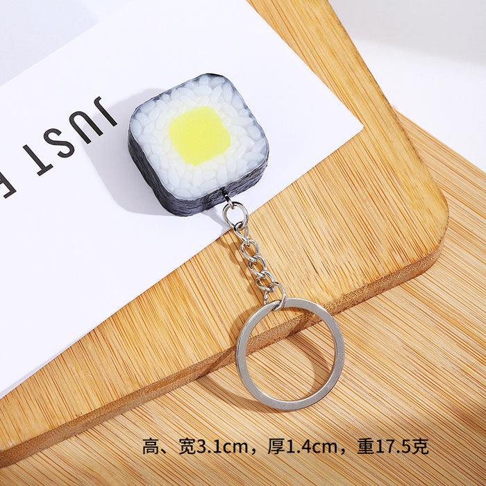 Wholesale Novelty Onigiri Sushi Keychain PVC Bag Charm Gift MOQ≥2