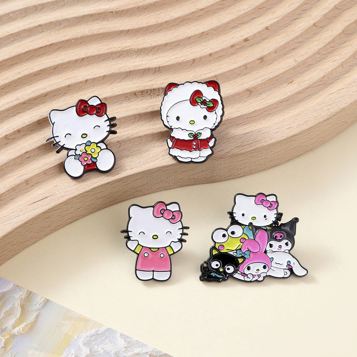 Wholesale Cartoon brooch cute cat metal cat badge oil drop badge bag accessories