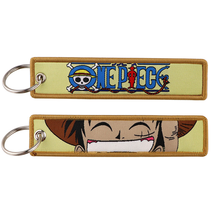 Wholesale Woven Label Keychain Cartoon Keychain Bag Pendant Woven Fabric Chain