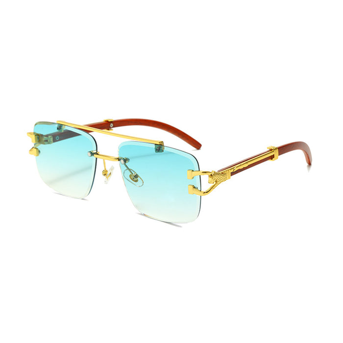 Wholesale New retro frameless sunglasses with colorful box sunglasses