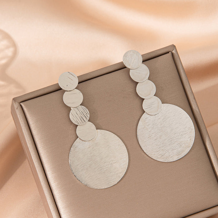 Wholesale New Light Luxury Exaggerated Circular Splicing Earrings with Geometric Style, Versatile Earrings and Earrings