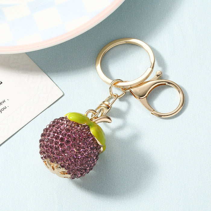 Wholesale Fruit Shaped Metal Keychain Decorative Bag Charm MOQ≥2