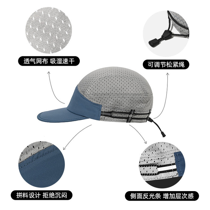 Wholesale Quick drying duckbill cap, functional mesh cap, outdoor breathable baseball cap, drawstring elastic sealing cap
