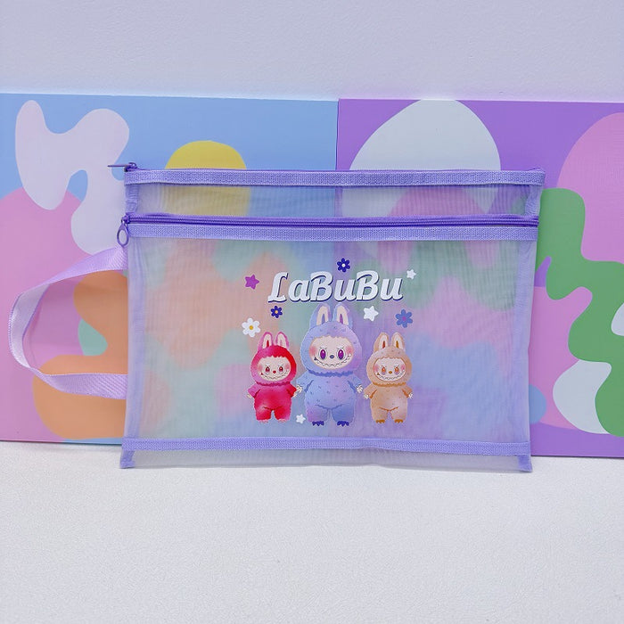 Wholesale 10pcs/ pack A4 Double-Layer Mesh Zipper Bag File Folder