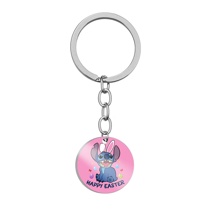 Wholesale Cartoon Color Printing Stainless Steel Keychain JDC-KC-HuanYu029