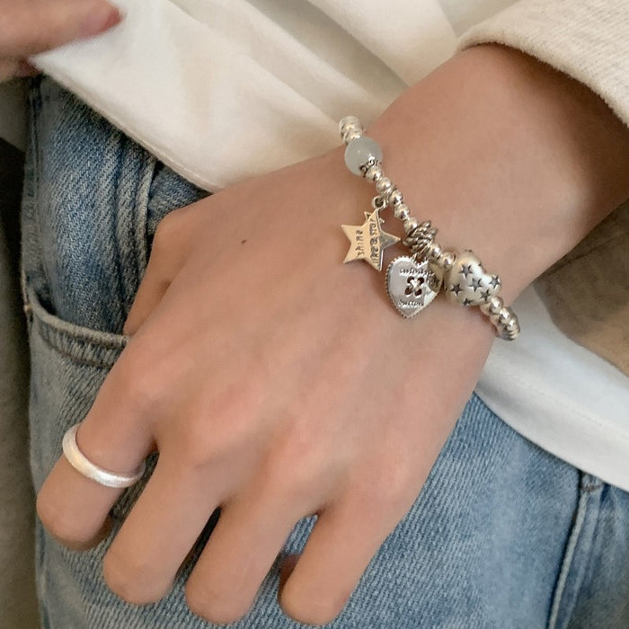 Wholesale Pure silver bracelet, bead, niche temperament, versatile accessory