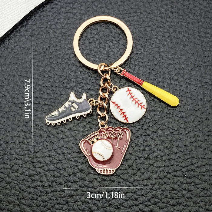 Wholesale Sporty baseball shoes glove metal keychain