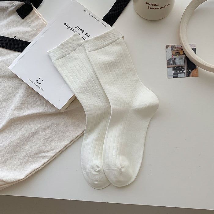 Wholesale Socks gray series mid tube cotton socks fashionable and versatile pile socks