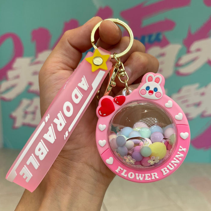 Wholesale Acrylic oiled peach keychain couple bag pendant car keychain pendant small gift