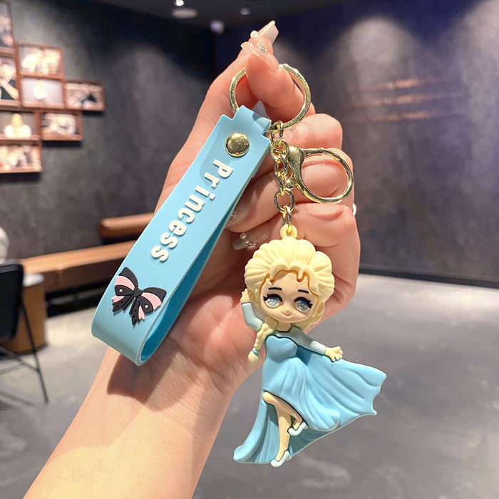Wholesale Cartoon Princess Silicone Keychain Decorative Bag Charm MOQ≥2