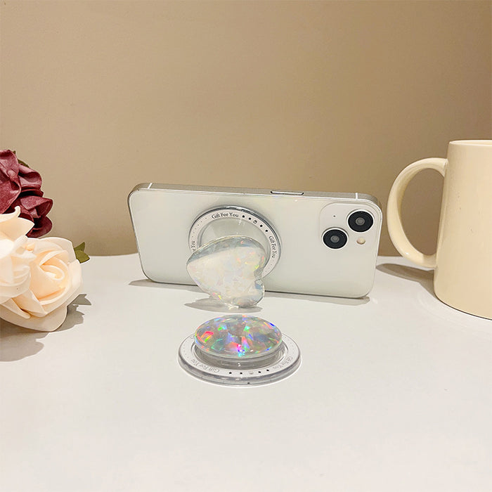 Wholesale Glass Laser Heart Pop-out Phone Grips