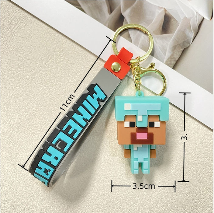 Wholesale Sandbox game keychain cube couple keychain bag pendant