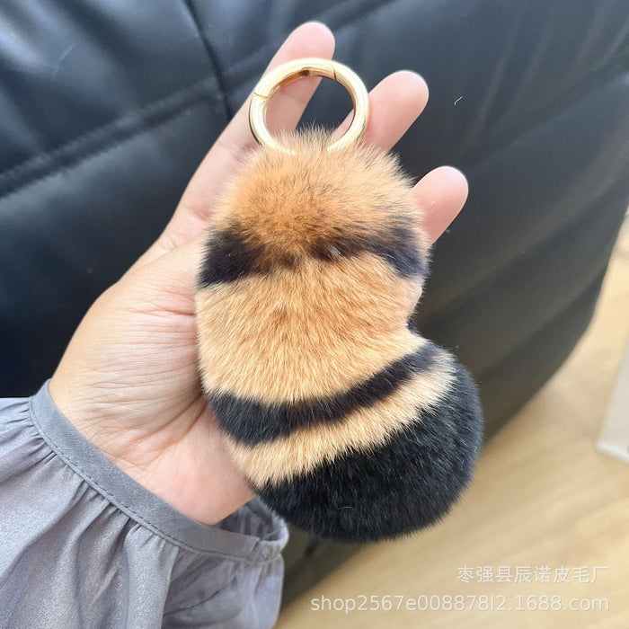 Wholesale Mao car keychain pendant, plush couple gift, niche