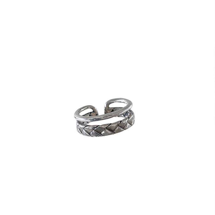 Wholesale Pure silver double-layer open ring, fashionable and personalized, simple and luxurious