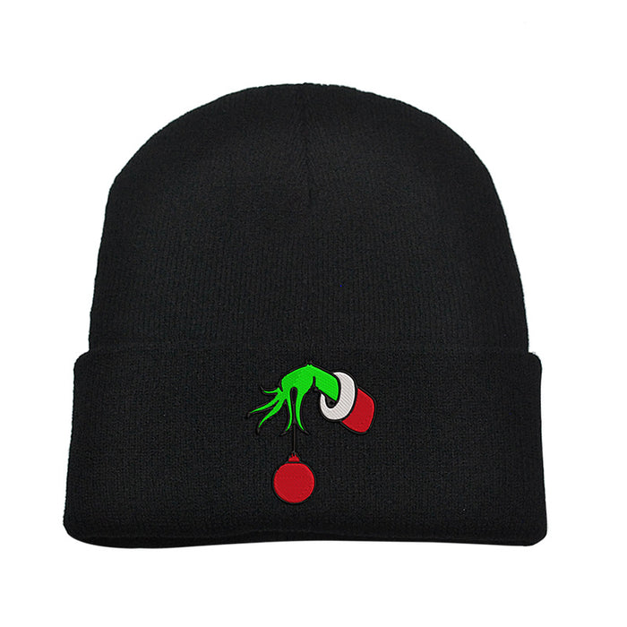 Wholesale Christmas Embroidery Acrylic Wool Knitted Hat JDC-FH-HaiPu011