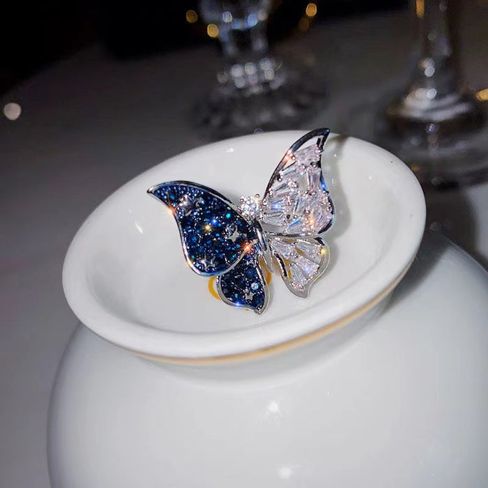 Wholesale Butterfly opening adjustable ring, light luxury and niche index finger ring