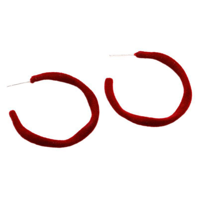 Wholesale Minimally designed wave shaped large earrings with a high-end feel and temperament. New niche white retro velvet earrings