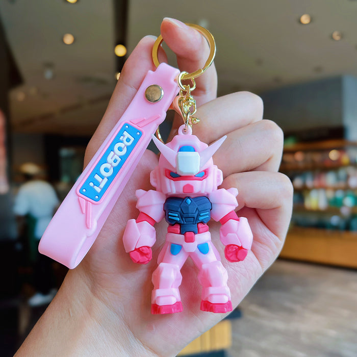 Wholesale Cartoon warrior keychain tide play doll car key chain bag car pendant claw machine gif
