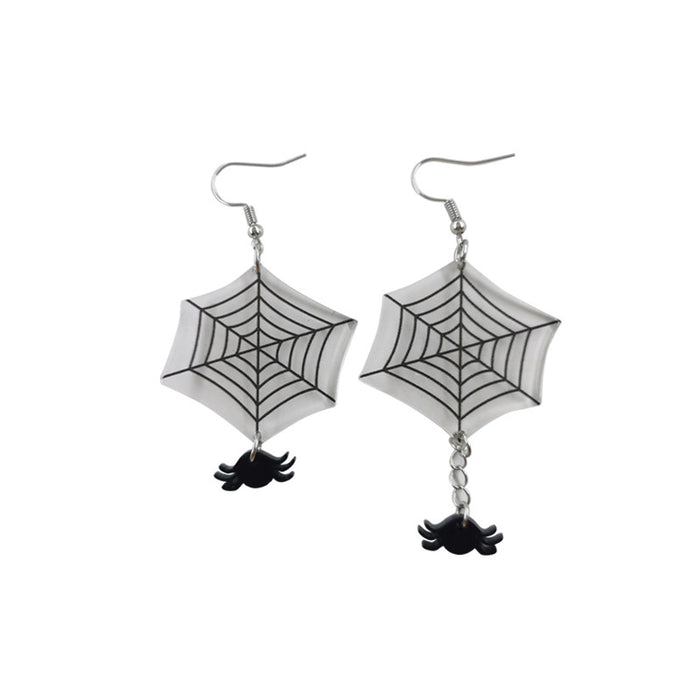 Wholesale Halloween Series Skull Ghost Death Flower Love Acrylic Printing Earrings JDC-ES-QingM001