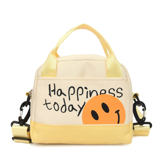 Wholesale Cute smiling face backpack for travel and commuting, hand-held canvas bag