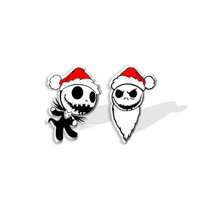 Wholesale Christmas Skull Asymmetrical Resin Earrings JDC-ES-KaLu012