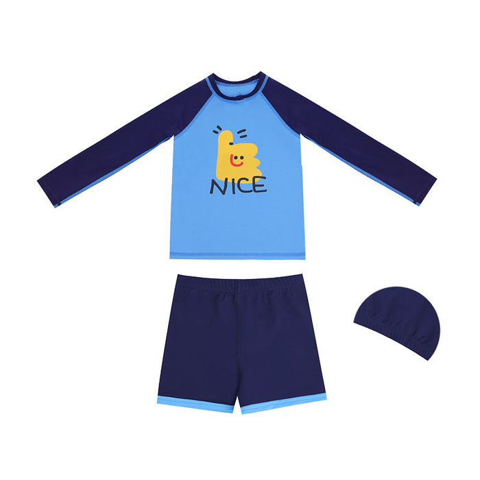 Wholesale New children's split long sleeved sunscreen swimsuit beach vacation set