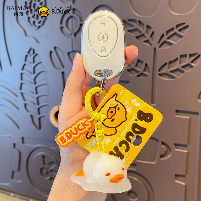 Wholesale Chic B Duck Light Changing Keychain Pendant Cute PVC Bag Charm Car Key Accessory
