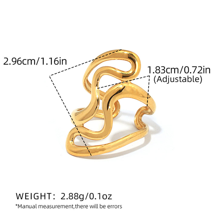 Wholesale Stainless Steel Plated 18K Gold Geometric Open Ring Jewelry Rings