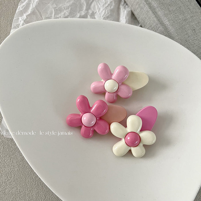 Wholesale pink niche flower hair clip bangs forehead clip hair accessories hair accessories