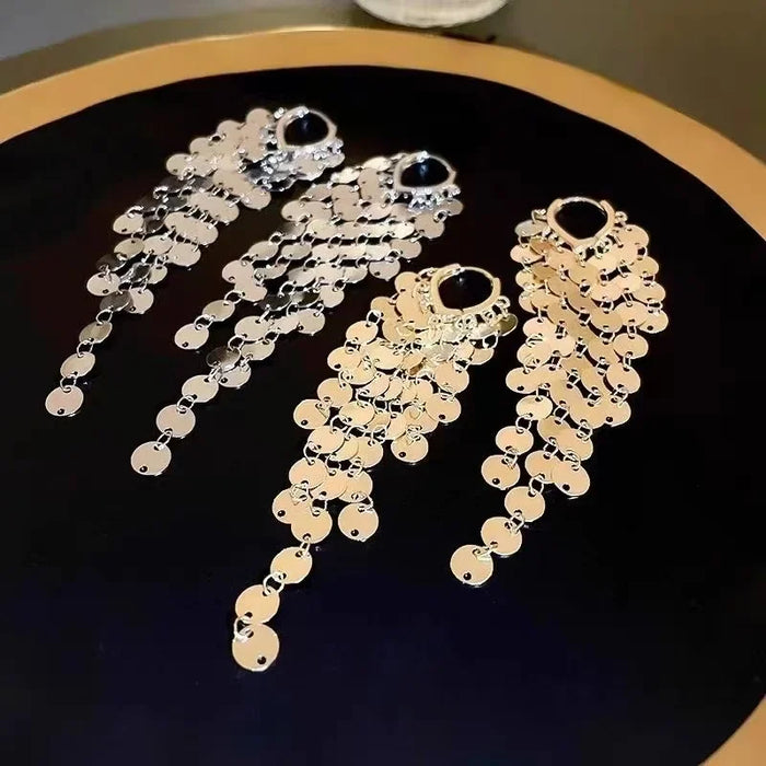 Wholesale Tassel earrings with exaggerated ear loops, niche design, light luxury, fashionable temperament, earrings