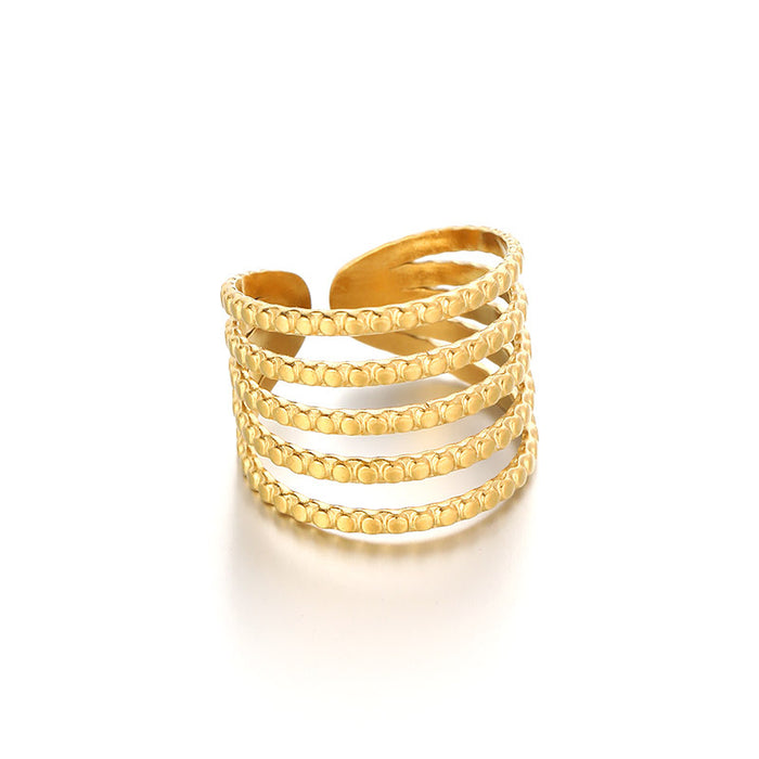 Wholesale Luxury and sophisticated irregular geometric stainless steel ring