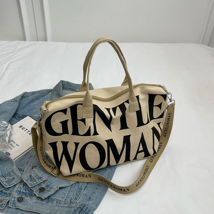 Wholesale Stylish canvas large capacity hand travel bag shoulder crossbody bag